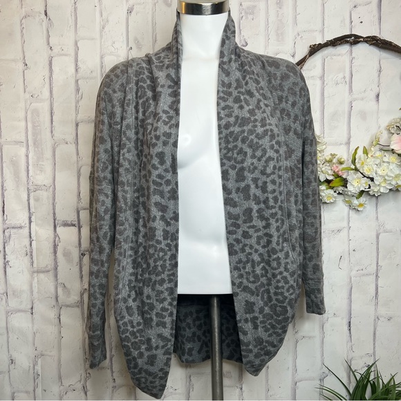 SUNDRY Leopard Print Open Cardigan - Picture 3 of 11
